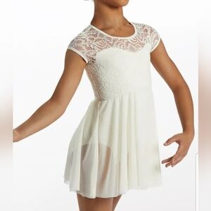 Weissman Showtime IDK You Yet 13407 Ivory White Dance Costume Dress Size XLC